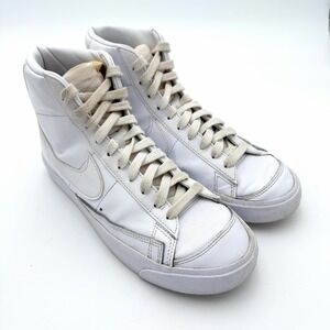 Nike Blazer Mid '77 Sneakers Womens 8 Triple White Leather Shoes CZ1055-117